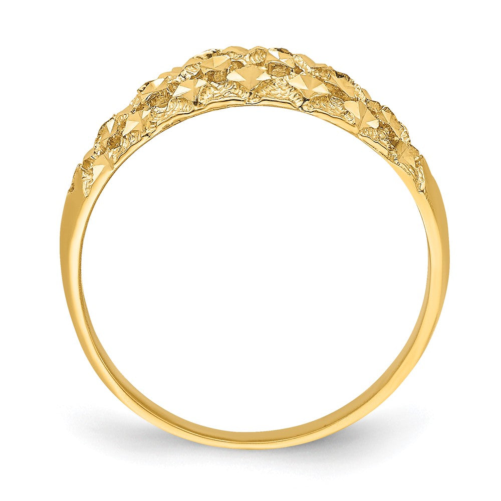 Diamond-cut Mini Diamond Pattern Dome Ring - WBC