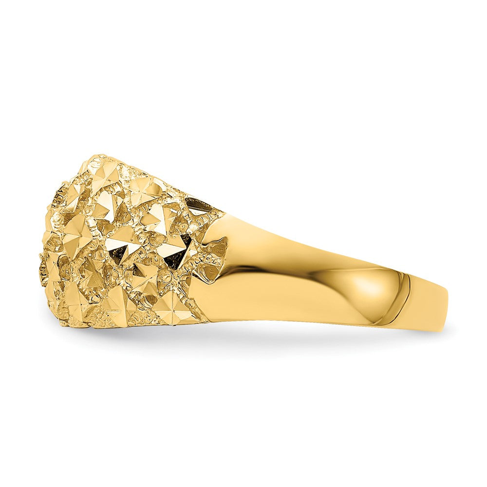 Diamond-cut Mini Diamond Pattern Dome Ring - WBC