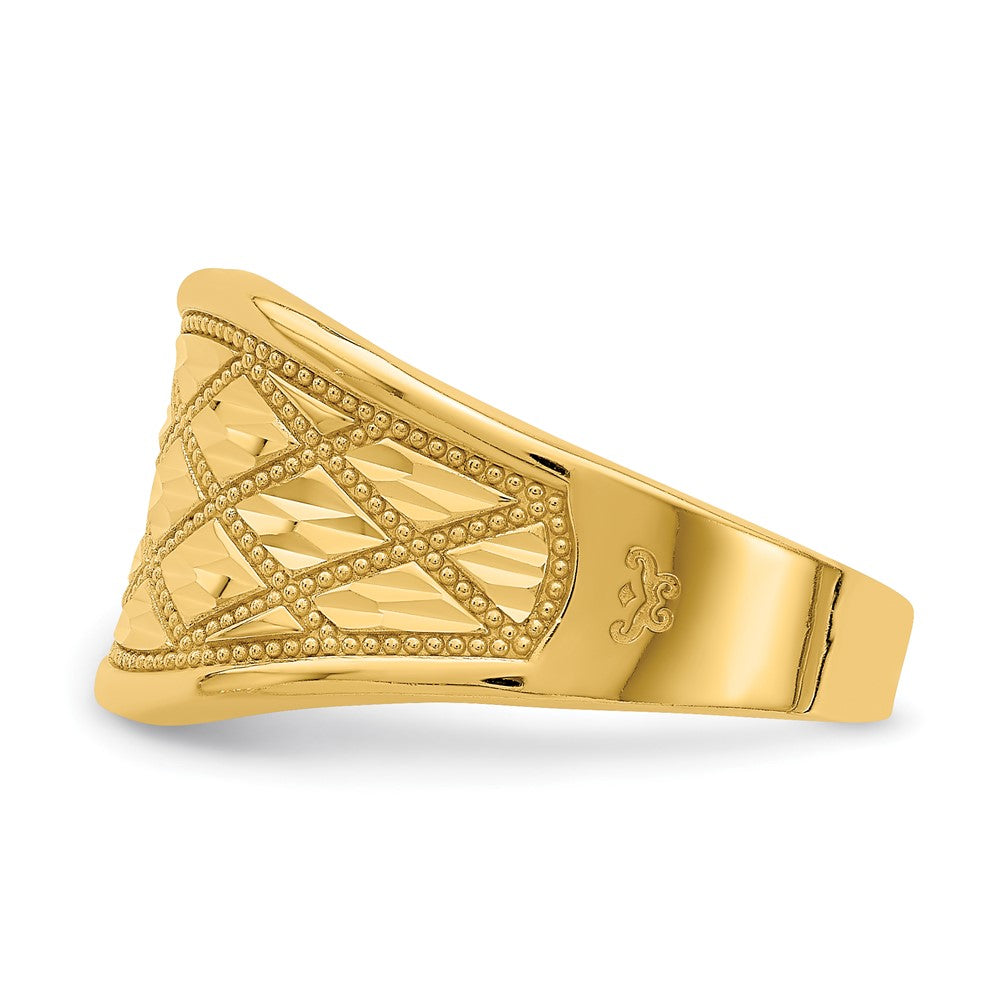 Diamond-Cut Quilted Pattern Ring - WBC