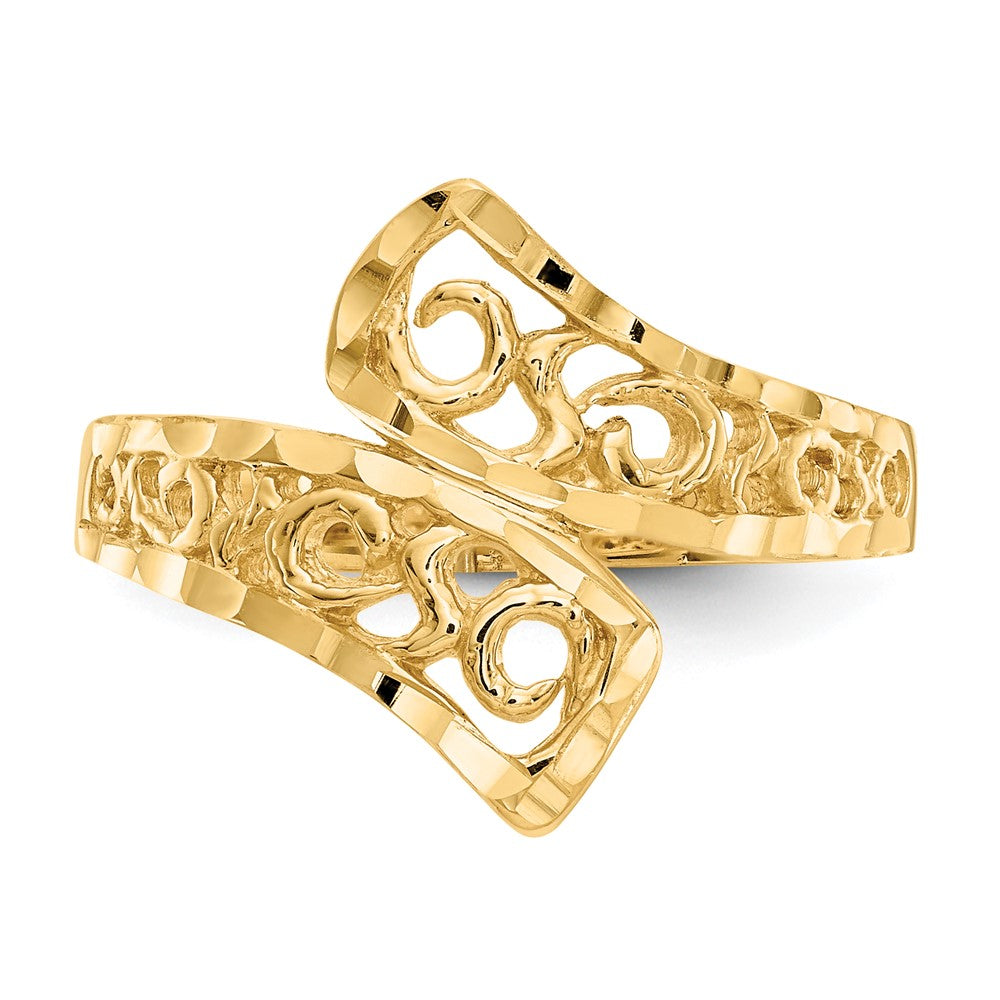 Lacey Diamond-cut By-pass Ring - WBC