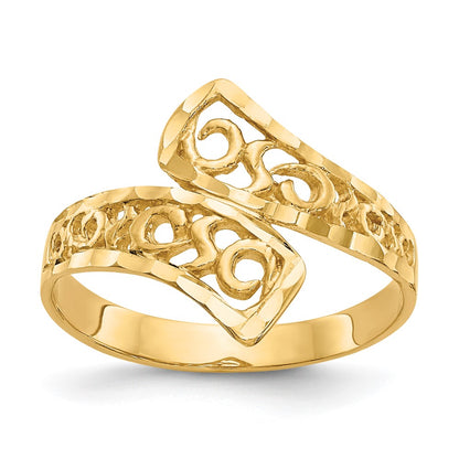 Lacey Diamond-cut By-pass Ring - WBC