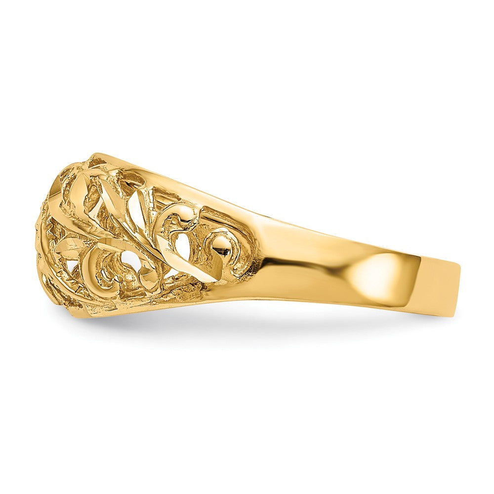 Paisley Diamond-cut Design Dome Ring - WBC