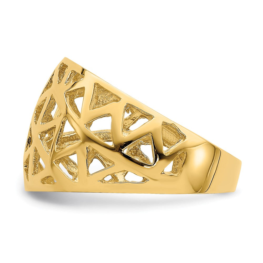 Triangle Cut-out Pattern Dome Ring - WBC