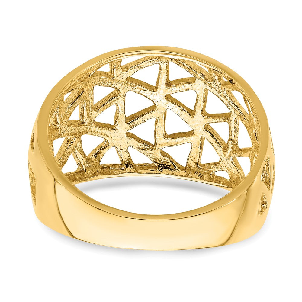 Triangle Cut-out Pattern Dome Ring - WBC