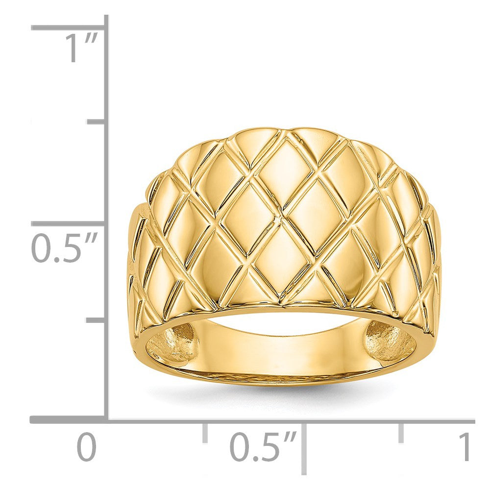 Quilted Pattern Dome Ring - WBC