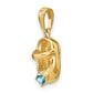 3-D December/Blue Synthetic Stone Engravable Baby Shoe Charm - WBC