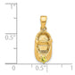 3-D November/ Synthetic Stone Engravable Baby Shoe Charm - WBC