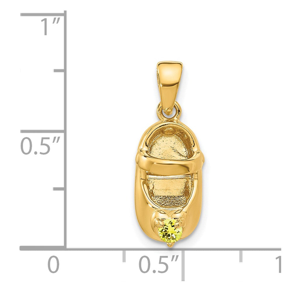 3-D November/ Synthetic Stone Engravable Baby Shoe Charm - WBC