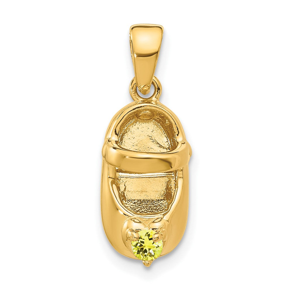 3-D November/ Synthetic Stone Engravable Baby Shoe Charm - WBC