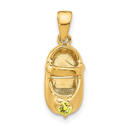 3-D November/ Synthetic Stone Engravable Baby Shoe Charm - WBC