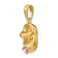 3-D October/Pink Synthetic Stone Engravable Shoe Charm - WBC