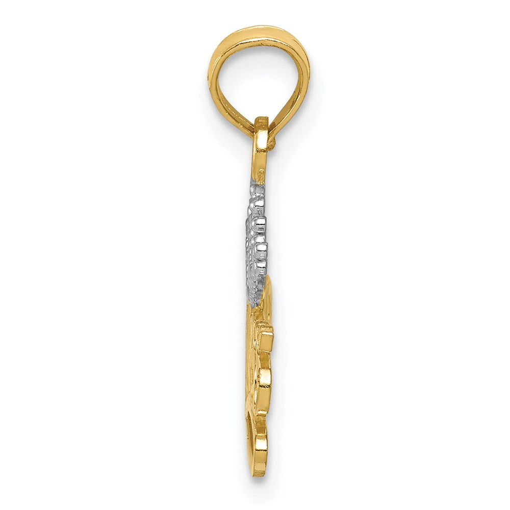 and Rhodium Polished PRINCESS with Crown Pendant - WBC