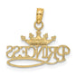 and Rhodium Polished PRINCESS with Crown Pendant - WBC