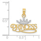and Rhodium Polished PRINCESS with Crown Pendant - WBC