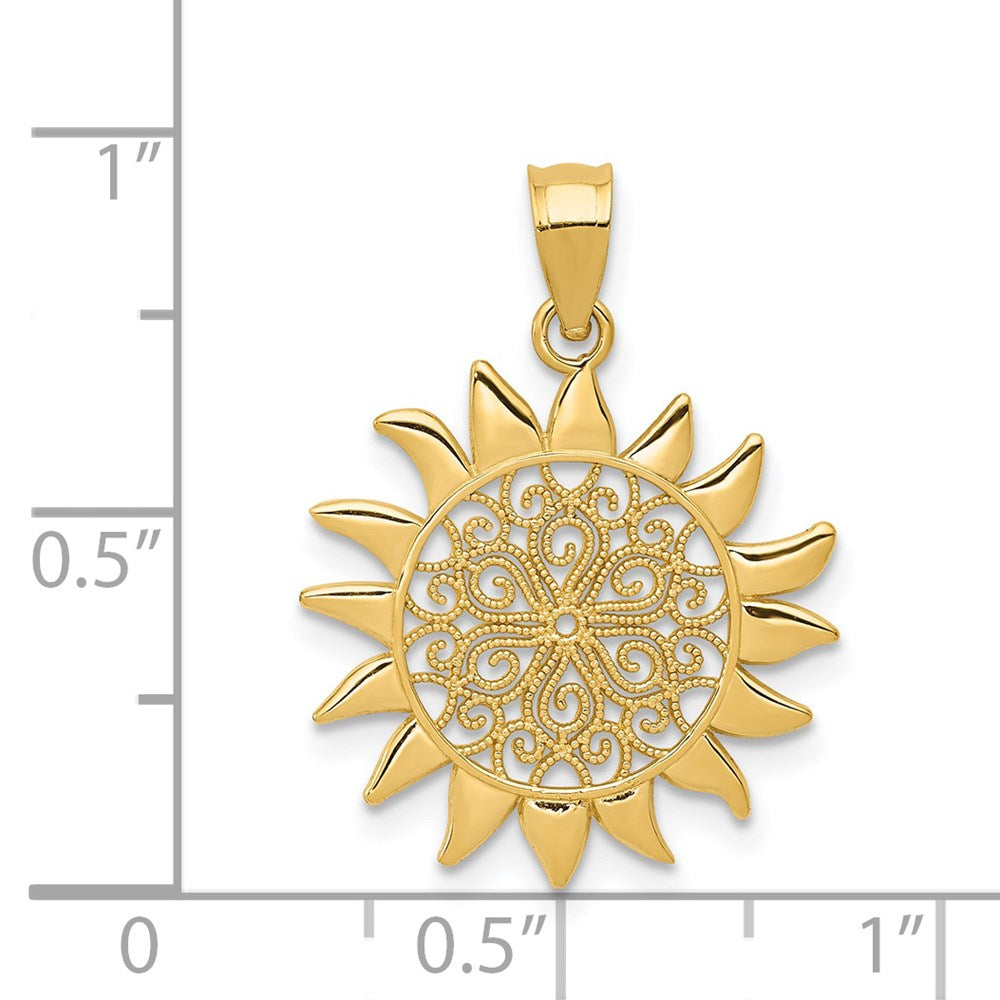 Polished Filigree Sun Pendant - WBC