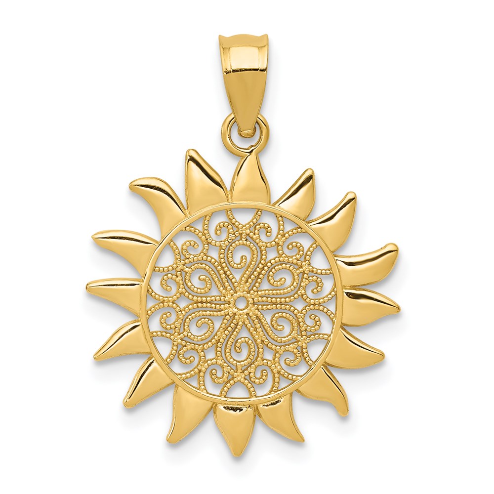 Polished Filigree Sun Pendant - WBC