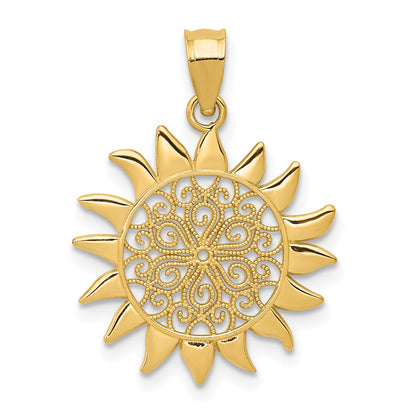 Polished Filigree Sun Pendant - WBC