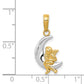 and Rhodium Polished Moon with Angel Pendant - WBC