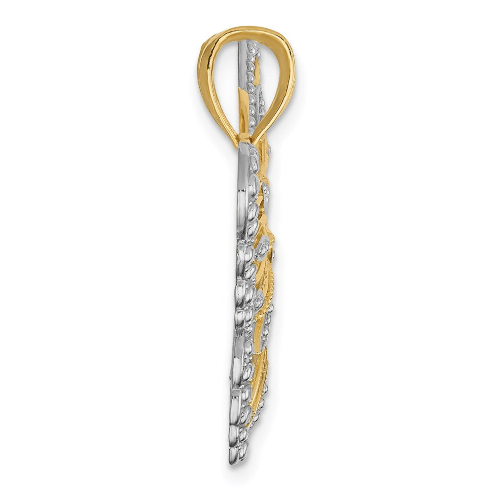 and Rhodium Filigree Butterfly Pendant - WBC
