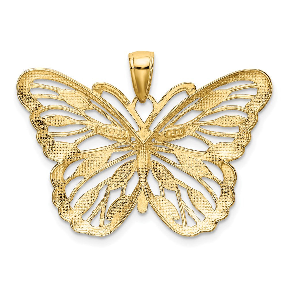 and Rhodium Filigree Butterfly Pendant - WBC