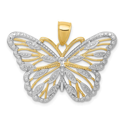 and Rhodium Filigree Butterfly Pendant - WBC