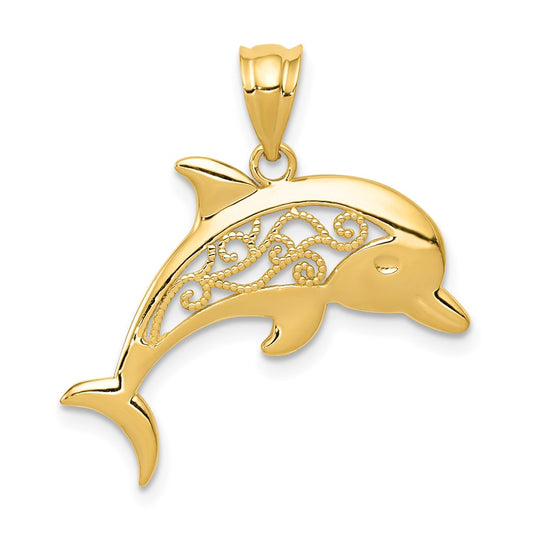 Filigree Dolphin Pendant - WBC
