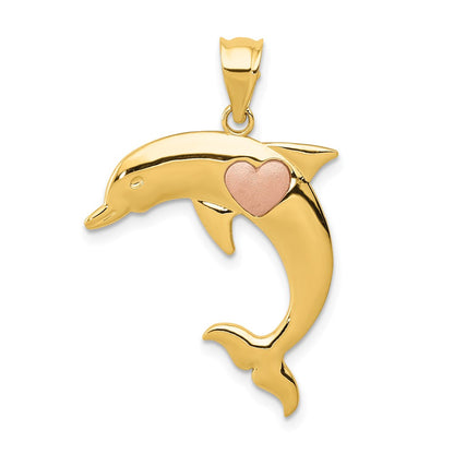 Two-Tone Dolphin with Heart Pendant - WBC