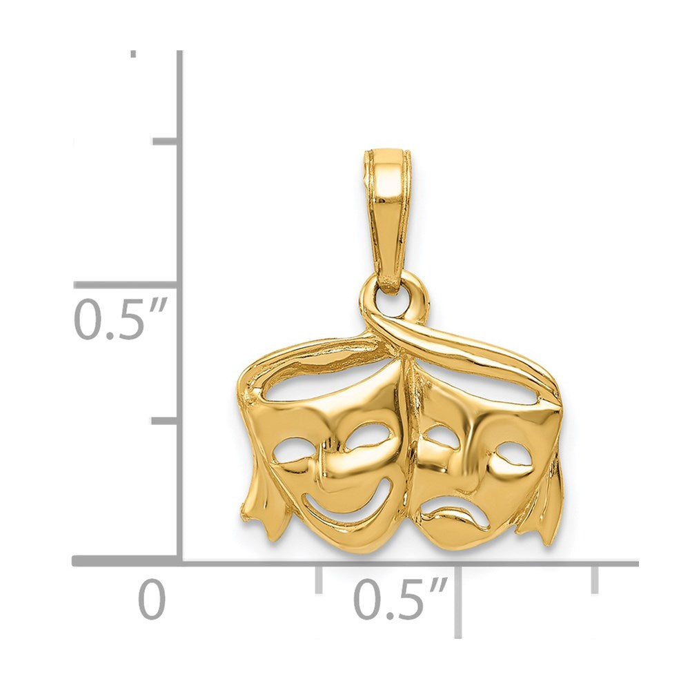 Polished Open-Backed Comedy/Tragedy Pendant - WBC