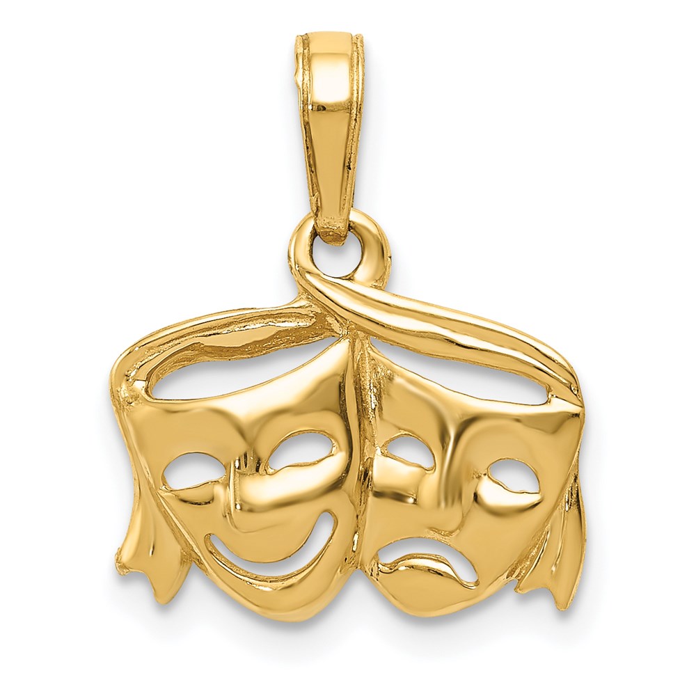 Polished Open-Backed Comedy/Tragedy Pendant - WBC