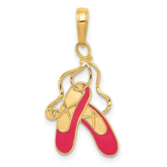 Pink Enameled Ballet Slippers Charm - WBC