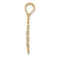 Two-tone and Rhodium Solid Spanish Baptism Mi Bautizo Oval Pendant - WBC
