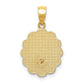 Two-tone and Rhodium Solid Spanish Baptism Mi Bautizo Oval Pendant - WBC