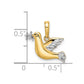 and Rhodium Polished Diamond-cut Dove Charm - WBC