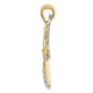 14KTwo-tone and Rhodium Filigree Angel Pendant - WBC