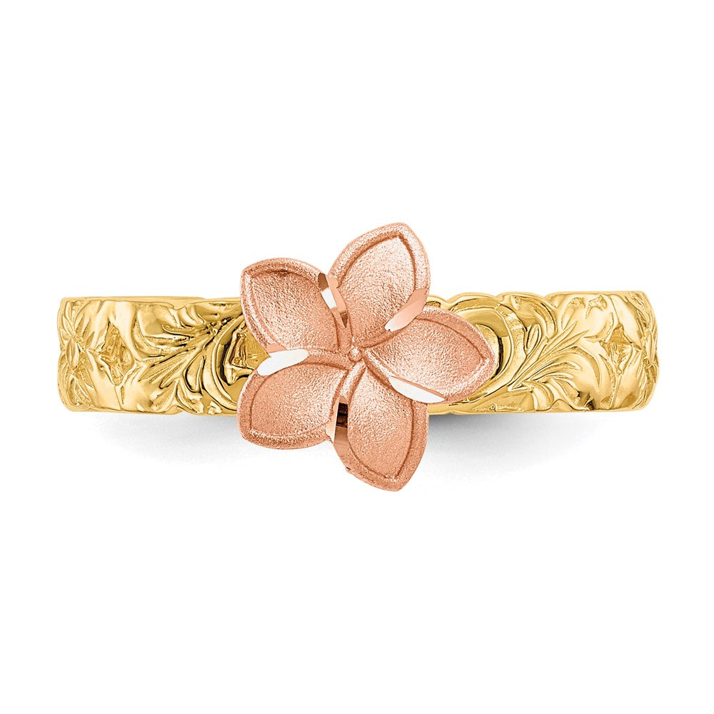 Two-tone Plumeria Baby / Childs Ring - WBC