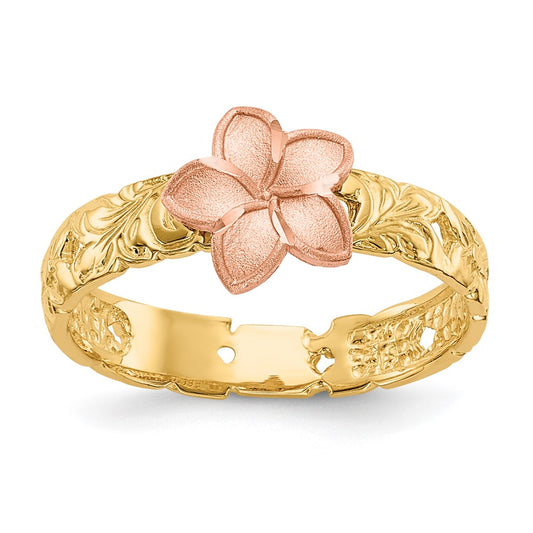 Two-tone Plumeria Baby / Childs Ring - WBC