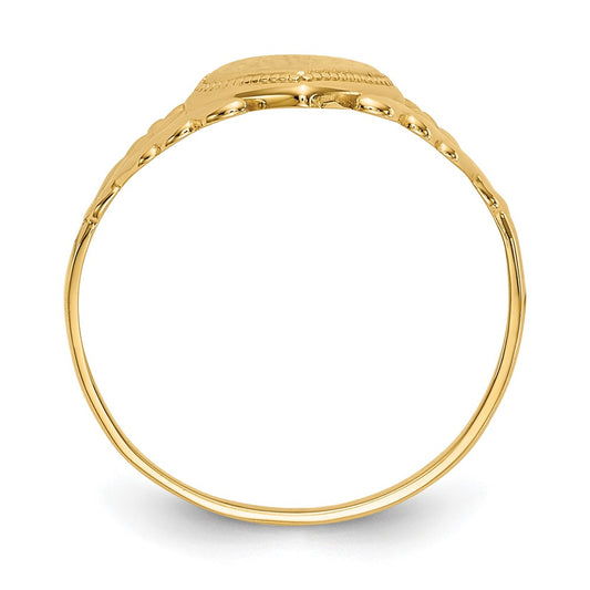 Polished Closed Back Childs Heart Signet Ring - WBC