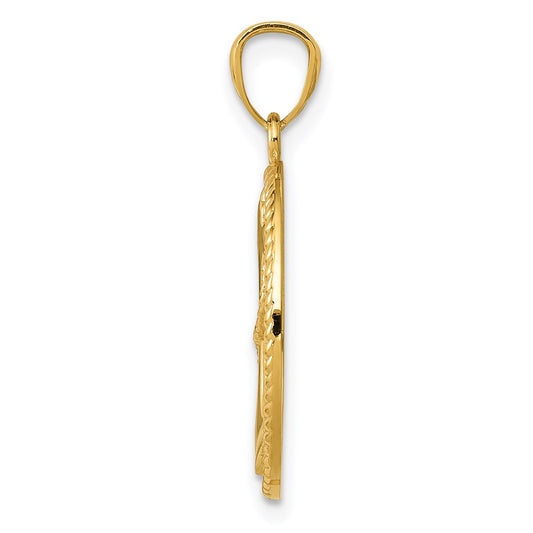 Polished Anchor with Rope Oval Pendant - WBC