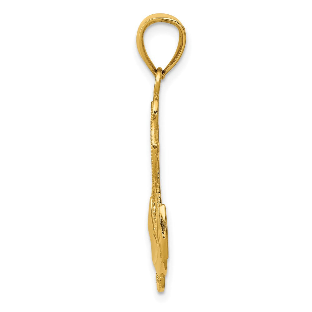 Polished Anchor with Textured Rope Pendant - WBC