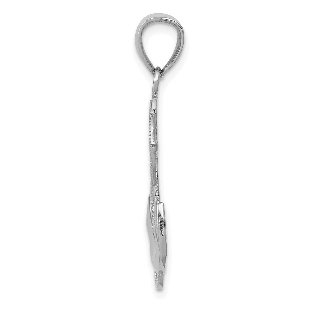 Polished Anchor with Textured Rope Pendant - WBC