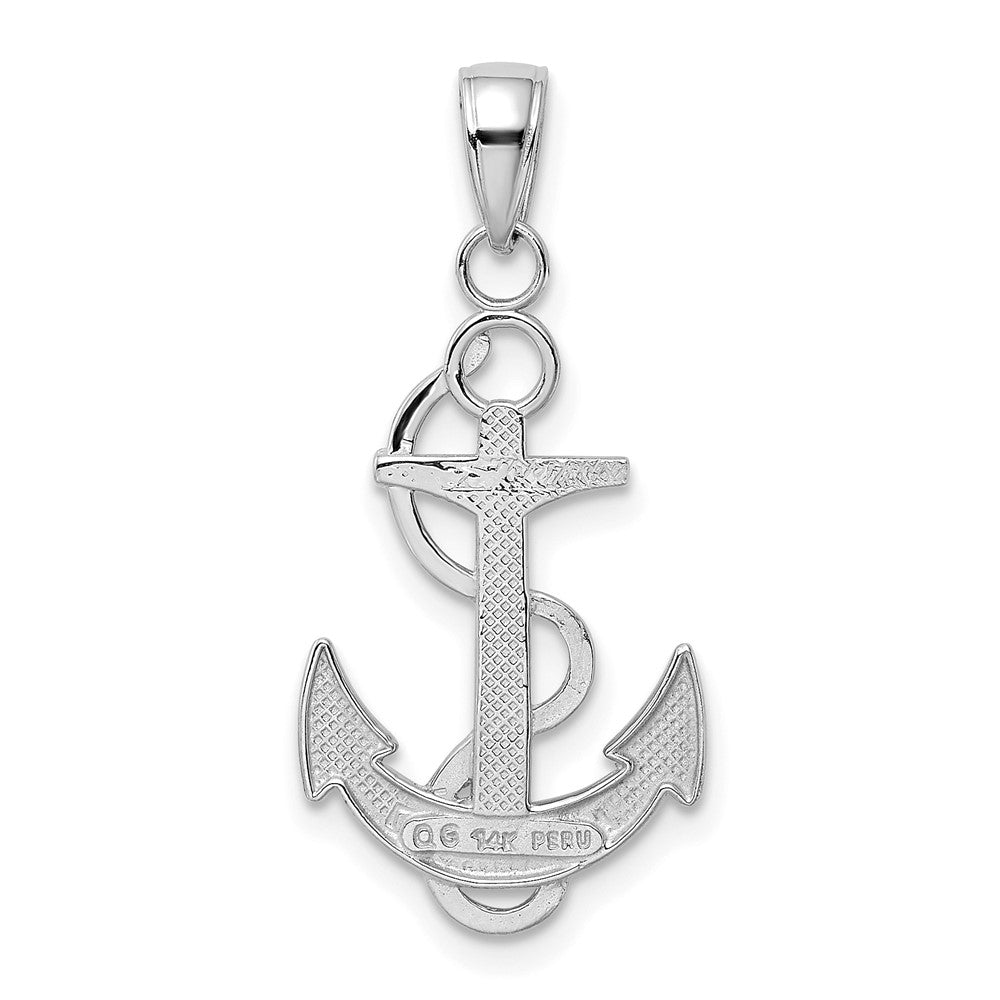 Polished Anchor with Textured Rope Pendant - WBC