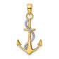Two-tone Polished Anchor with Rope Pendant - WBC