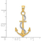 Two-tone Polished Anchor with Rope Pendant - WBC