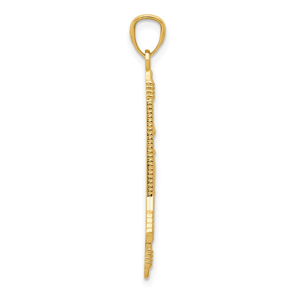 Polished and Textured Bow and Arrow Pendant - WBC