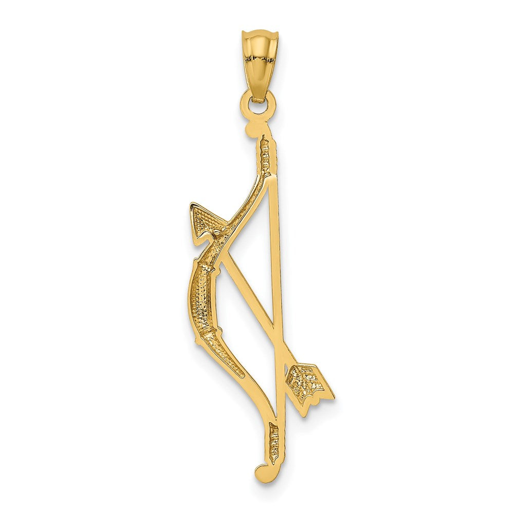 Polished and Textured Bow and Arrow Pendant - WBC