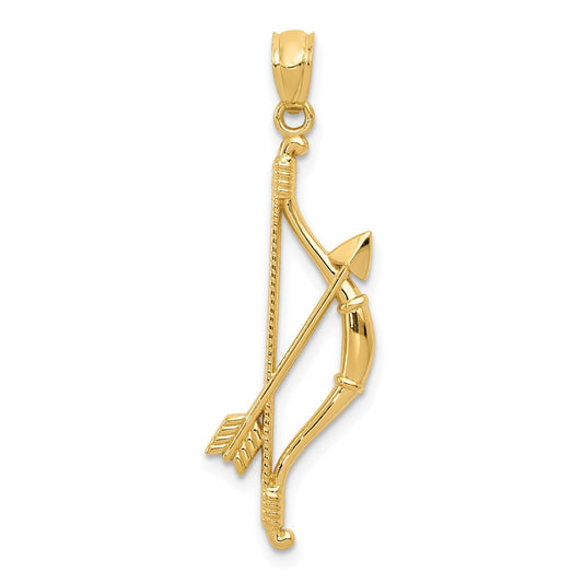 Polished and Textured Bow and Arrow Pendant - WBC