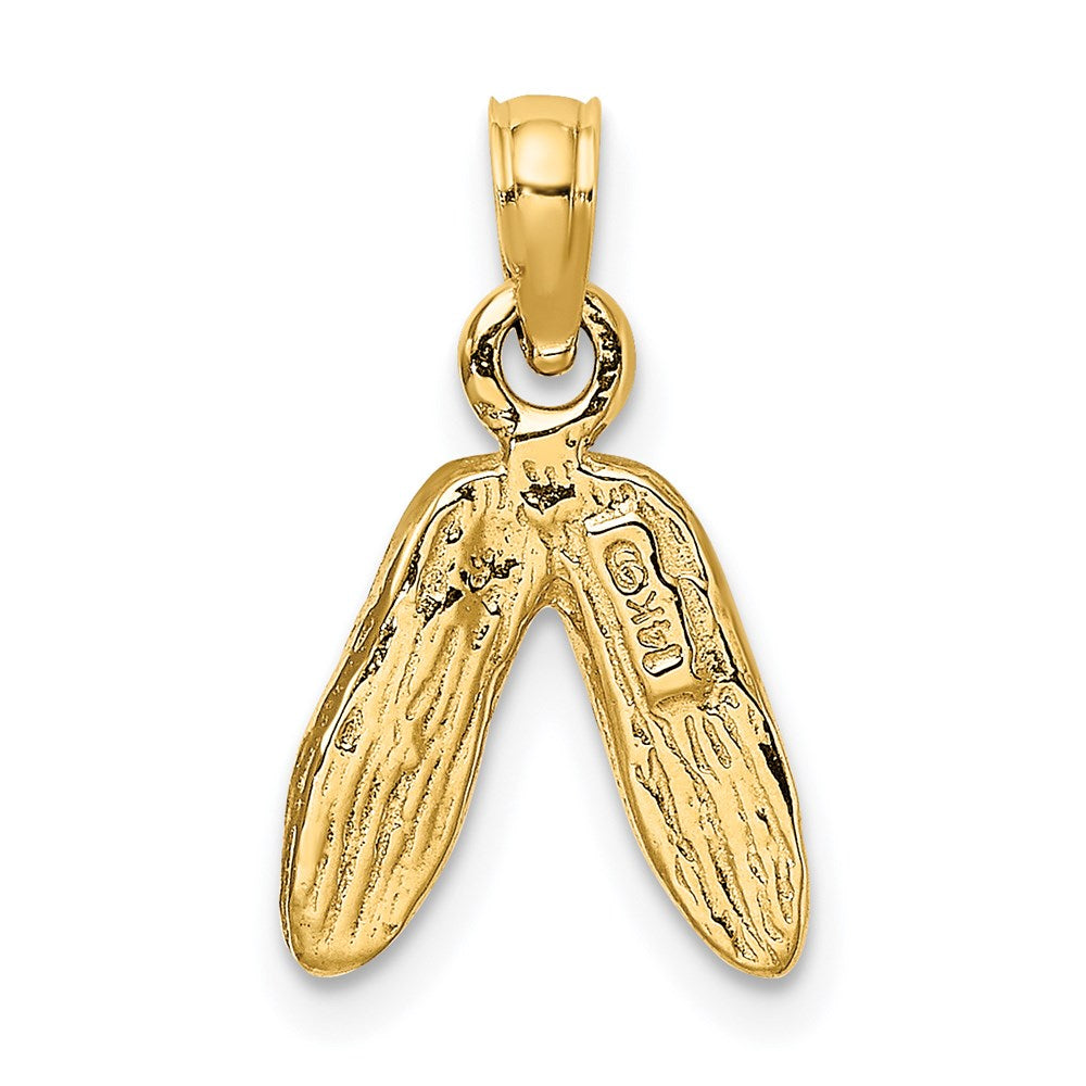 3-D Polished Textured Ballerina Slippers Charm - WBC