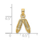 3-D Polished Textured Ballerina Slippers Charm - WBC
