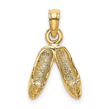 3-D Polished Textured Ballerina Slippers Charm - WBC
