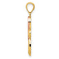 Two-tone Polished Pink Ribbon Cross Pendant - WBC